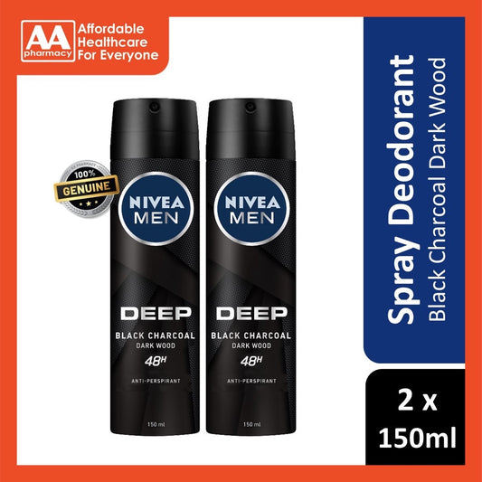 Nivea Deodorant Male Deep Spray 150mL Twin Pack