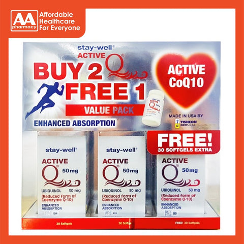 Stay-Well Active Q 50mg 30's (Buy 2 Free 1)