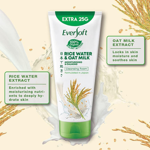 Eversoft Oat Milk & Rice Water Cleansing Foam 195g