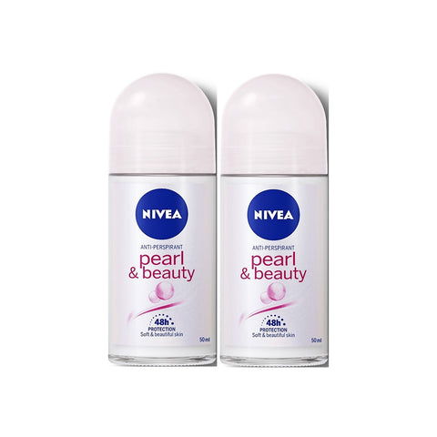 Nivea Deodorant Female Pearl & Beauty Roll On Twin Pack 2x50mL