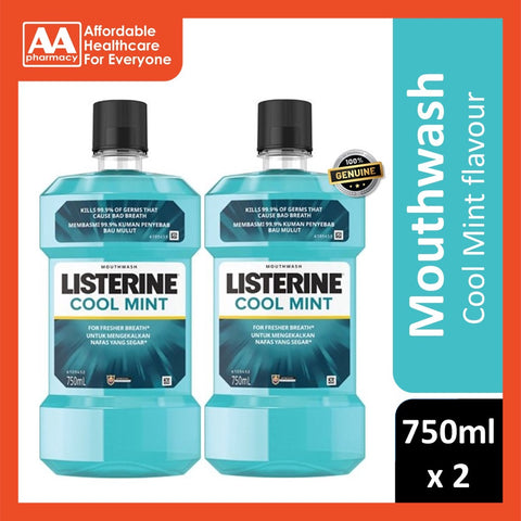 Listerine Cool Mint Mouthwash 2x750mL