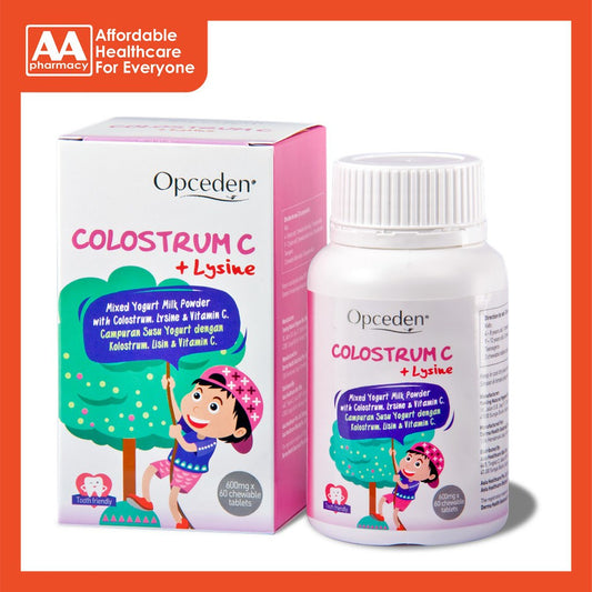 Opceden Kidz Colostrum C + Lysine 600mg Chewable Tablet 60's (Halal)
