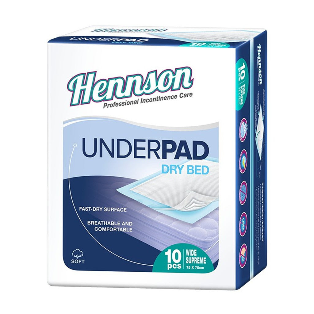 Hennson Dry Bed Underpad 75cm X 75cm (10's)