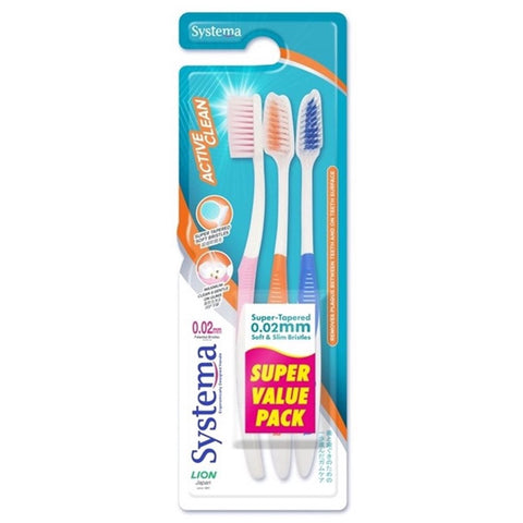 Systema Active Clean Toothbrush 3 pcs (Value Pack)