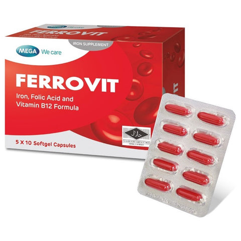 Mega Ferrovit Softgel Capsule (50's)