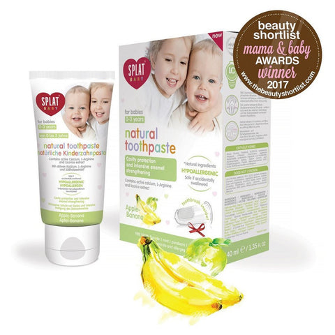 Splat Baby Apple Banana Toothpaste 40mL With Finger Toothbrush (0-3 Years Old)