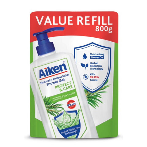 Aiken Anti-Bacterial Shower Cream (Refill) Protect Tea Tree Oil 800g