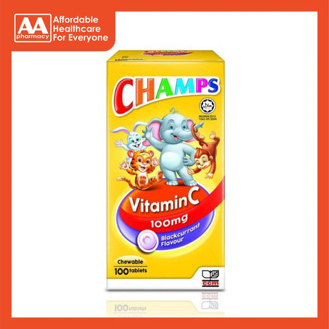 Champs Vitamin C 100mg Chewable Tablet 100's (Blackcurrant)