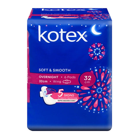 Kotex Soft N Smooth Overnight Wing 32cm (6's)