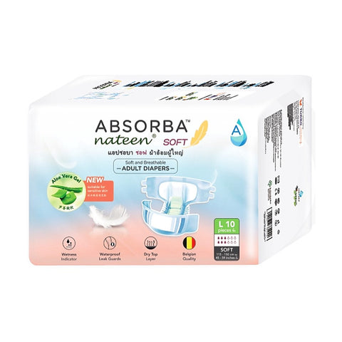 Absorba Nateen Soft Adult Diapers L Size (10's)