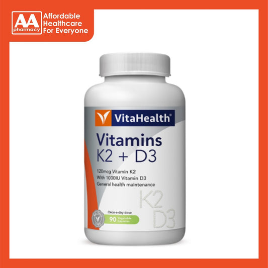Vitahealth Vitamins K2 + D3 Vegecapsules 90's