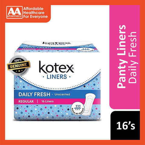 Kotex Fresh Pantyliners Regular Unscented 16's