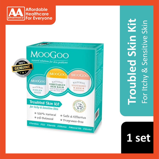 Moogoo Troubled Skin Kit (Contains Milk Wash, Irritable Skin Balm & Soothing Msm Cream)