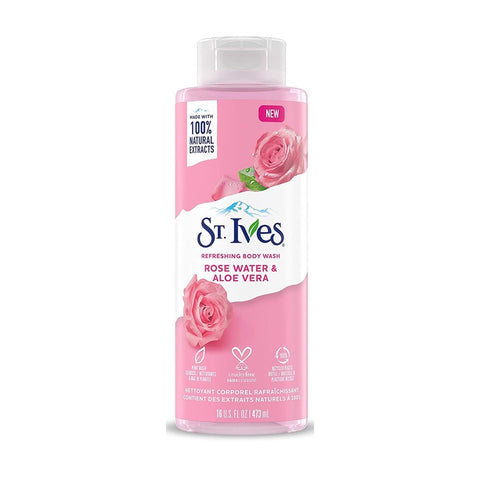 St Ives Refreshing Rose Water & Aloe Vera Body Wash 473mL