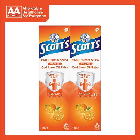 Scotts Emulsion Orange Twin Pack Dha 400mL