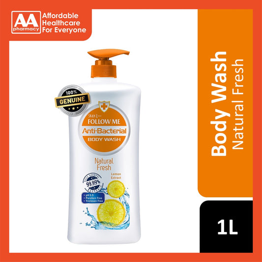 Follow Me Anti-Bacterial Body Wash 1L (Natural Fresh)