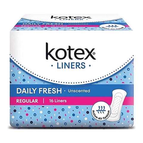Kotex Fresh Pantyliners Regular Unscented 16's
