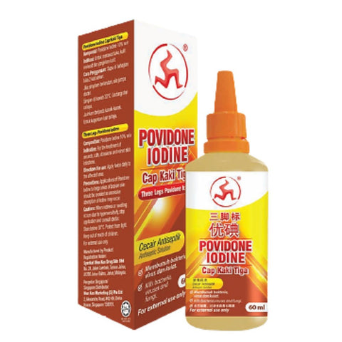 3 Legs Povidone Iodine - 60mL (Dropper Bottle)