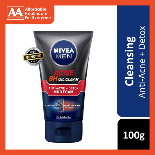 Nivea For Men Acne Oil Clear Mud Cleansing Foam 100g