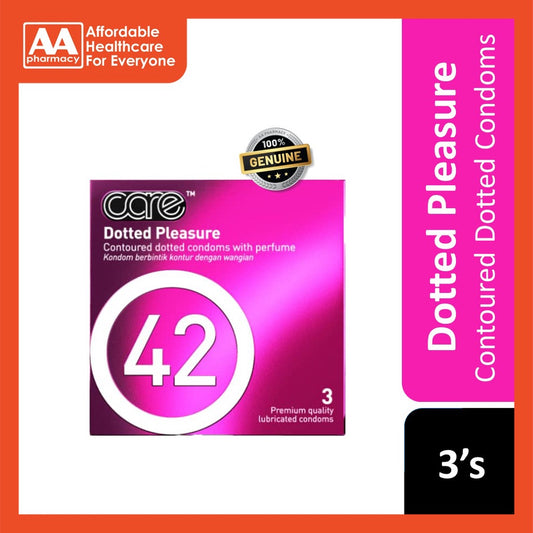 Care 42 Dotted Pleasure Lubricated Condoms With Perfume 3's