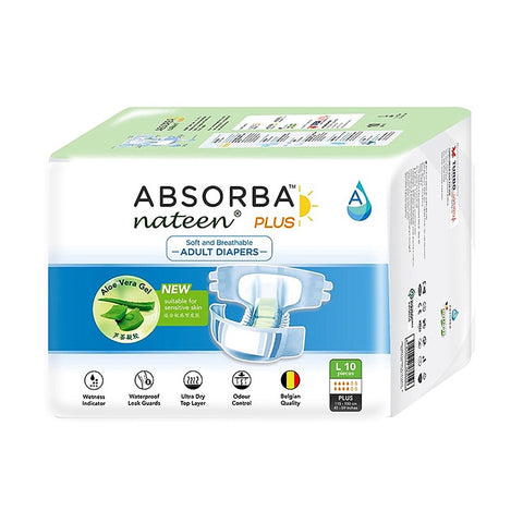 Absorba Nateen Plus Adult Diapers L Size 10's