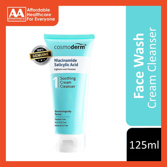 Cosmoderm Niacinamide Salicylic Acid Soothing Cream Cleanser 125mL