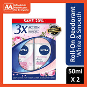 Nivea Deodorant Extra Whitening Deep Serum Hokkaido Rose Roll On Twinpack 2x50mL
