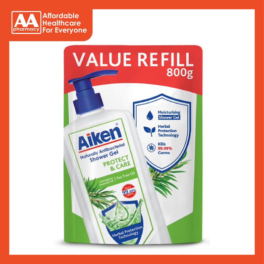 Aiken Anti-Bacterial Shower Cream (Refill) Protect Tea Tree Oil 800g