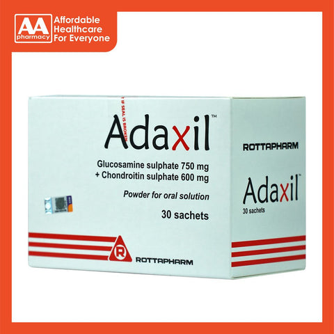 Adaxil (Glucosamine Sulphate 750mg + Chondroitin Sulphate 600mg) Sachet 30's