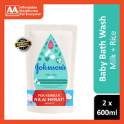 Johnson's Baby Milk + Rice Bath Body Wash (Refill) 600mLx2's [Twinpack]
