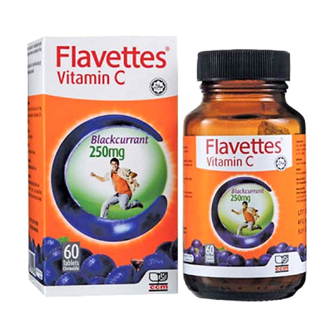 Flavettes Vitamin C Blackcurrant 250mg Chew 60's