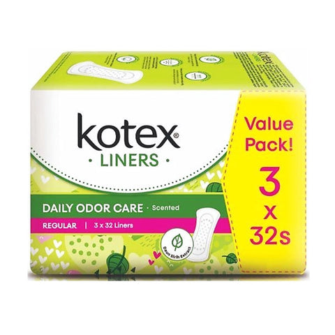 Kotex Fresh Pantyliners Regular Scent Daun Sirih (32's X3)