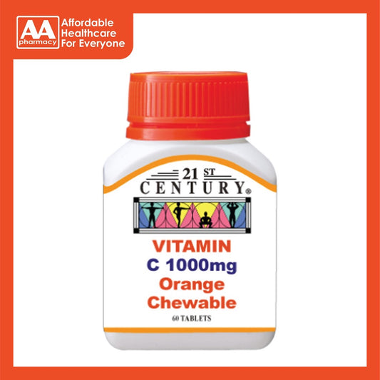 21st Century Vitamin C 1000mg Orange Chewable Tablet 60's