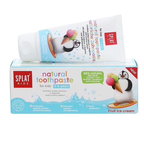 Splat Kids 2-6 Year Old Fruit Ice Cream Toothpaste 50mL