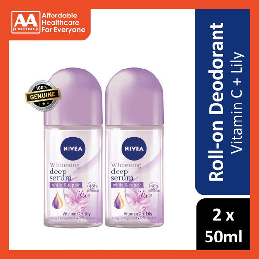 Nivea Deodorant Female Lily Roll On 50mL Twin Pack