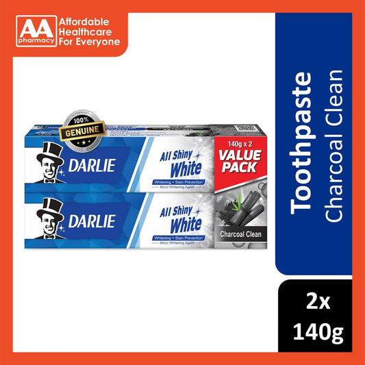 Darlie All Shiny White Charcoal Clean Toothpaste 2x140g