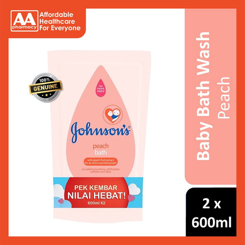 Johnsons Baby Peach Bathwash Refill Twinpack 2x600mL