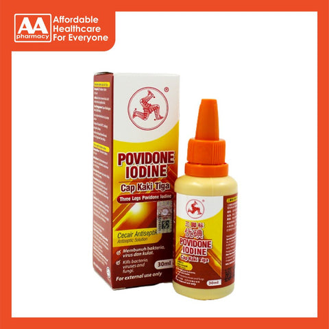 3 Legs Povidone Iodine 30mL (Dropper Bottle)