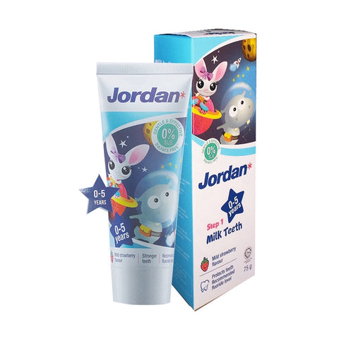 Jordan Toothpaste Step 1 (0-5Years) 75g [Mild Strawberry Flavour]