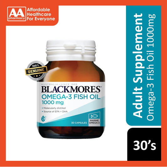 [30's] Blackmores Omega-3 Fish Oil Capsules 1000mg (30's) [Halal]