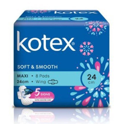 Kotex Soft N Smooth Maxi Wing 24cm 8's