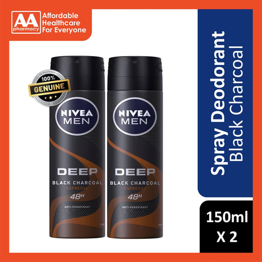 Nivea Deodorant Male Deep Espresso Spray 150mL Twin Pack