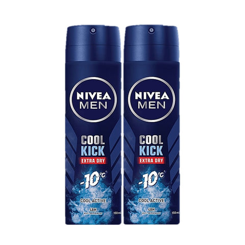 Nivea Spray Deodorant Male Cool Kick Twin Pack (2X150mL)