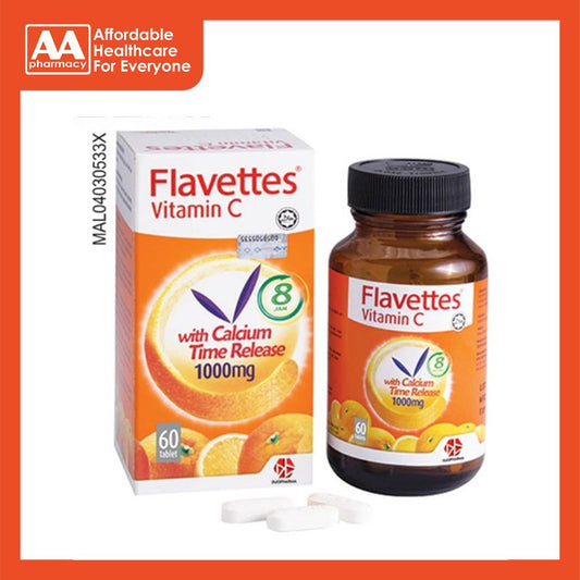 Flavettes Time Release Calcium 1000mg 60's