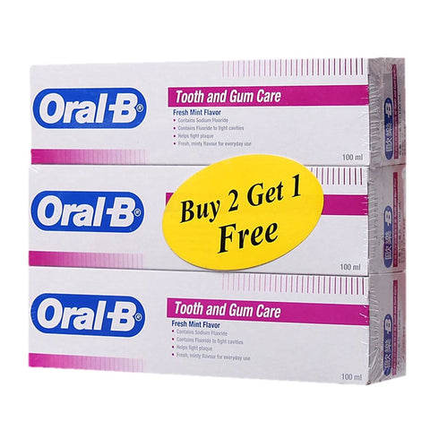 Oral-B Tooth & Gum Care Toothpaste Fresh Mint Flavour B2F1 3x100g