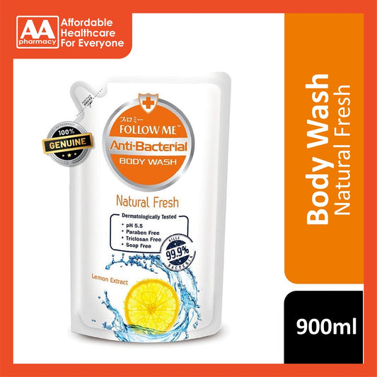 Follow Me Anti-Bacterial Body Wash Refill 900mL (Natural Fresh)