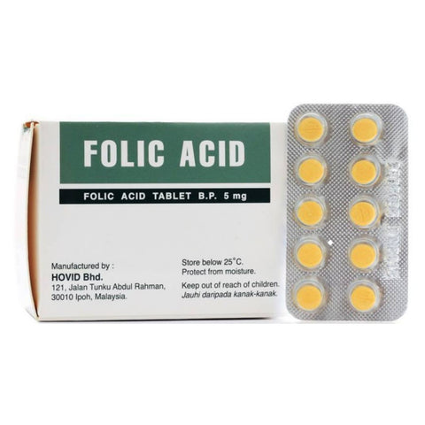 Hovid Folic Acid 5mg Tablet - 100's