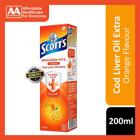 200ML SCOTT'S EMULSION COD LIVER OIL EXTRA (ORANGE FLAVOR