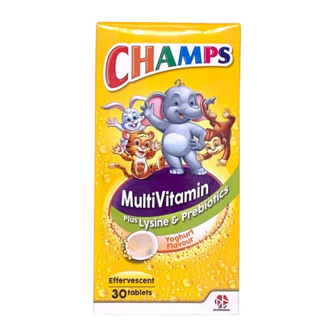Champs Effervescent Multivitamin Plus Lysine & Prebiotics Yoghurt 30's