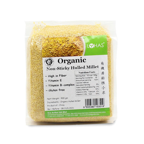Lohas Organic Non-Sticky Hulled Millet 500g